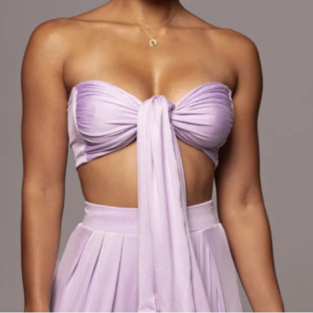 NWT • JLUXLABEL • Jluxbasix Tory Wrap Top • Small • Lilac • Stretchy + Comfy